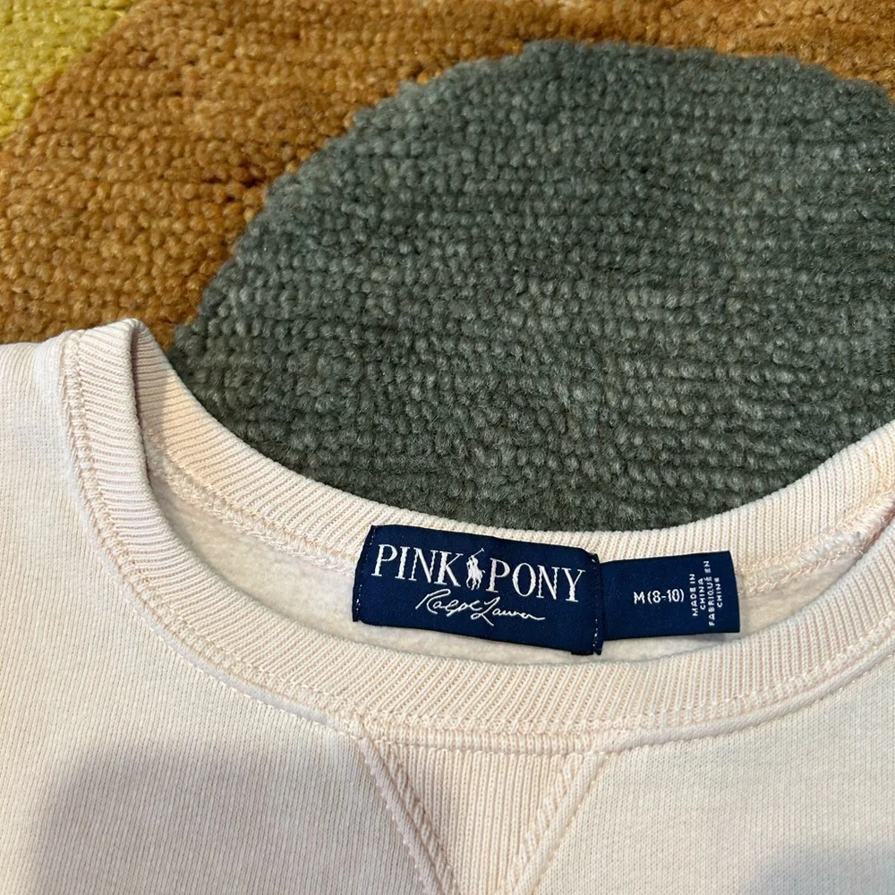 Ralph Lauren Pink Pony Logo Sweatshirt Together in Pink 20 Years Girls Medium